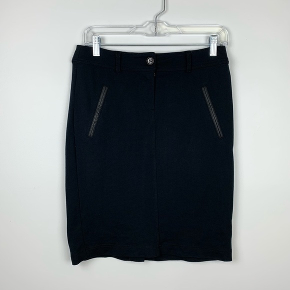 Esprit Black Leather Pocket Above The Knee Skirt - Picture 1 of 5
